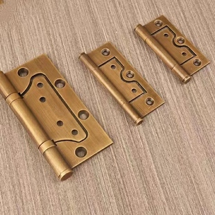 3寸4寸黄铜加厚子母合页免开槽房门转轴合叶门窗铰链木门合页纯铜