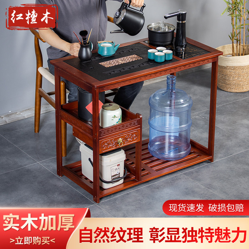 实木移动小茶桌家用茶台茶水柜带轮茶车烧水壶一体茶边几功夫茶盘