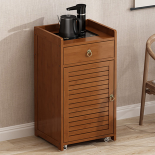 移动小茶几家用实木茶台边柜烧水壶一体泡茶桌茶水柜茶具置物架子