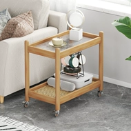 Bàn sofa di động phong cách Nhật Bản đơn giản phòng khách hiện đại gỗ nguyên khối Bàn cà phê nhỏ đèn bàn sang trọng bàn nhỏ bên sofa tủ bên