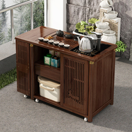 Phong cách Trung Hoa mới tại nhà di động bàn trà phòng khách bàn trà nhỏ bằng gỗ nguyên khối bàn trà trà xe đẩy tủ trà ấm đun nước tất cả trong một bộ bàn trà mini