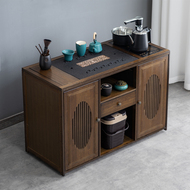 Di Động Bánh Mới Phong Cách Trung Hoa Văn Phòng Tại Nhà Ban Công Nhỏ Bàn Trà Gỗ Chắc Chắn Trà Xe Ấm Siêu Tốc Tích Hợp Trà Bộ Tủ bàn trà nâng hạ