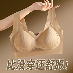 无痕内衣女无钢圈运动聚拢收副乳提拉防下垂美背抹胸文胸罩背心式