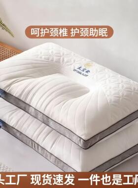 太空舱枕头一对家用单人宿舍学生护颈椎枕芯助睡眠羽丝绒枕芯一只