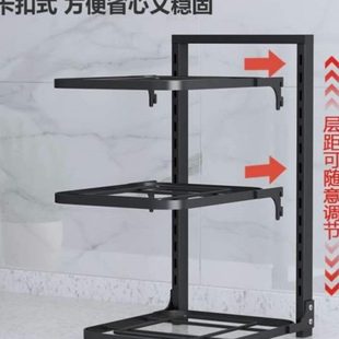 收纳专锅架分层不锈钢架子置物架下水内多层槽柜子放厨房家用锅具