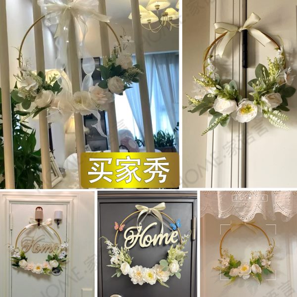 品挂件客厅花环高级韩式挂饰隔栅上房间墙面装饰卧室门牡丹感墙壁