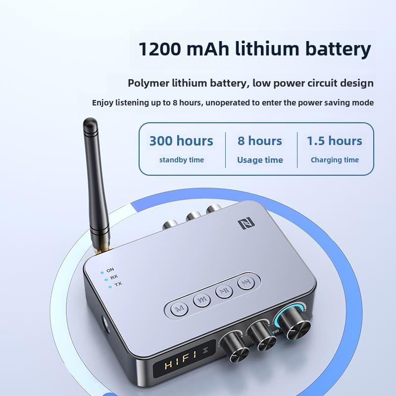 5.1蓝牙发射接收器带遥控内置电池K唱歌NFC音频适配器接话筒音箱