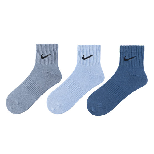 NIKE耐克三双装袜子中筒袜2026夏季新款运动袜男女同款透气休闲袜