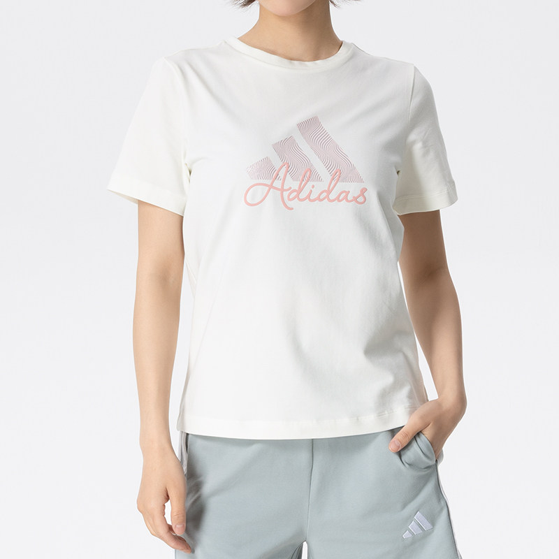 阿迪达斯正品女装T恤衫夏季新款运动服健身训练跑步短袖圆领半袖