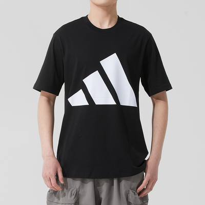 阿迪达斯官方男装短袖T恤 26新款运动上衣大LOGO半袖体恤衫JE8945