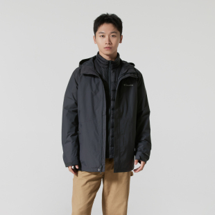 羽绒内胆三合一防水保暖夹克外套 新款 哥伦比亚户外冲锋衣男装 冬季