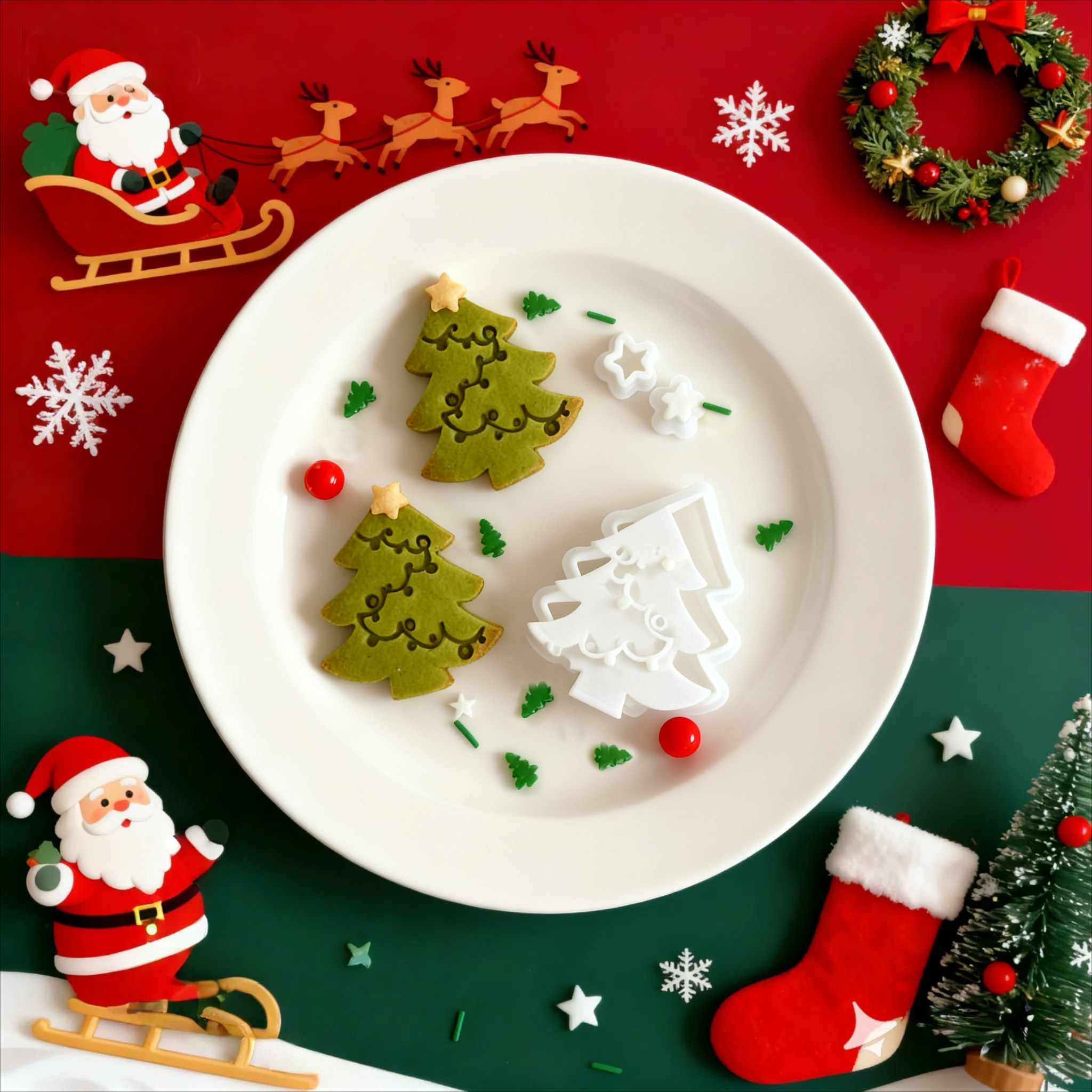 2025新款灯串圣诞树饼干模具圣诞节亲子DIY曲奇饼干ins馒头切模