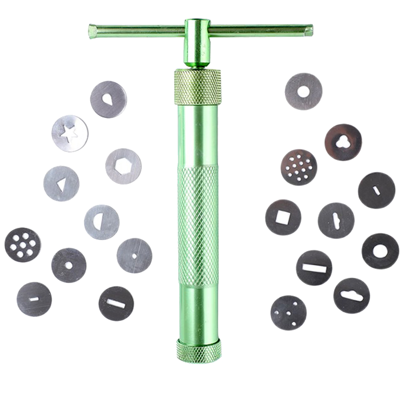 白小狐 干佩斯翻糖旋转式挤泥器混泥器软陶补土DIY工具金属挤泥枪