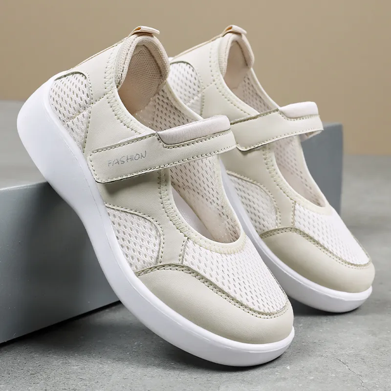 鞋子女夏季新款透气休闲鞋百搭软底不累脚魔术贴中老年妈妈鞋女,女鞋,时尚芭蕾鞋,淘宝优惠券,粉丝福利购,淘宝优惠卷