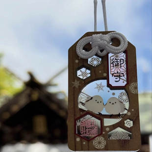 新款日本诹访神社御守山雀小肥啾御守牌面挂件创意送闺蜜伴手礼