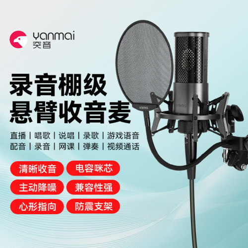 yanmai突音专用录音麦克风悬臂麦