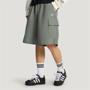 阿迪达斯三叶草男裤子2026夏季新款舒适宽松工装透气中裤KT3046