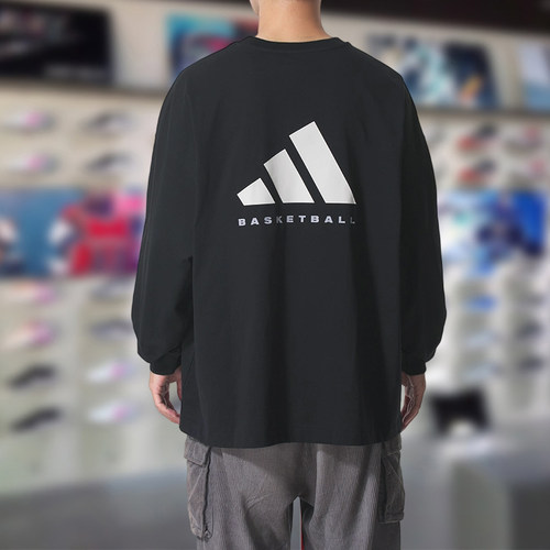 Adidas阿迪达斯男子长袖2025冬季新款纯棉宽松运动套头衫JX5580