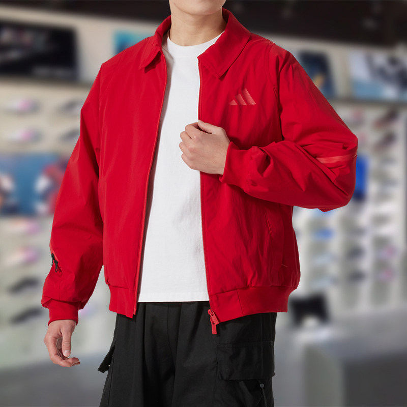 Adidas阿迪达斯男子外套2025春季新年款舒适梭织夹克棒球服JZ4193