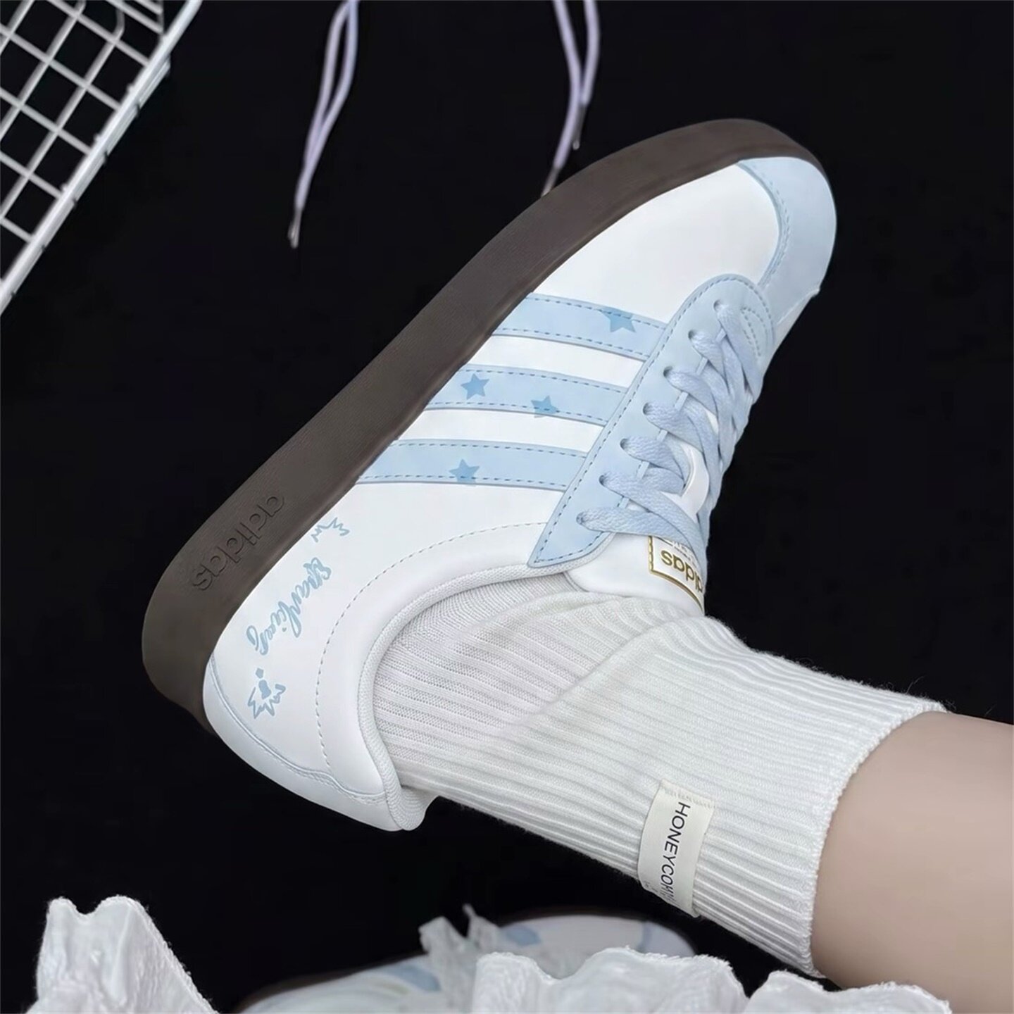 【球鞋定制】Adidas阿迪达斯 VL COURT 铃兰奶雾 男女款低帮板鞋