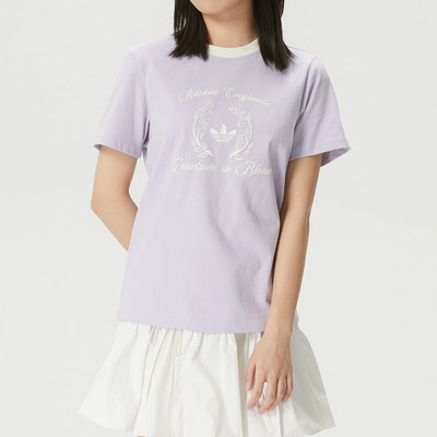 阿迪达斯三叶草女子短袖2026夏季新款舒适透气修身休闲T恤KY5735