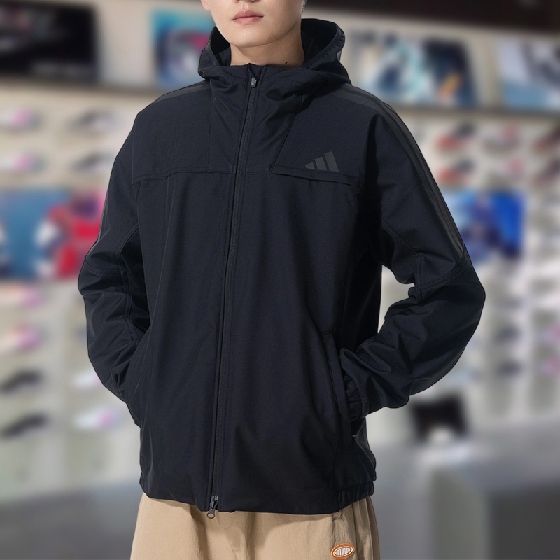 Adidas阿迪达斯男子外套2025冬季新款舒适宽松运动防风夹克KA1307
