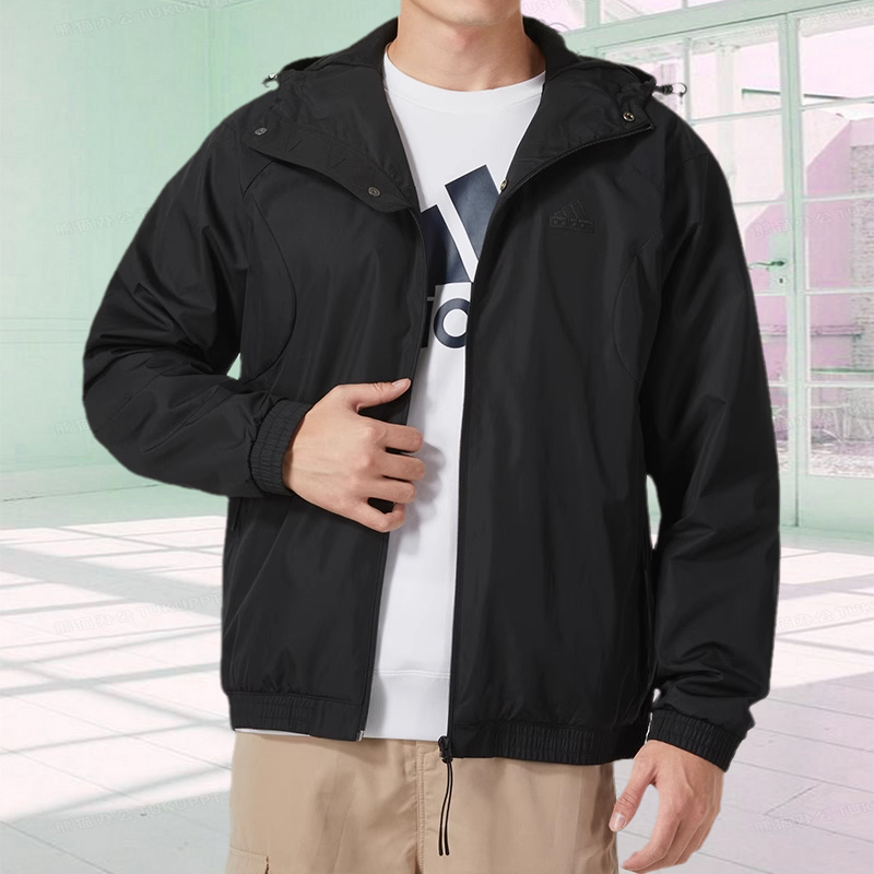 冬季新款防风舒适梭织连帽夹克