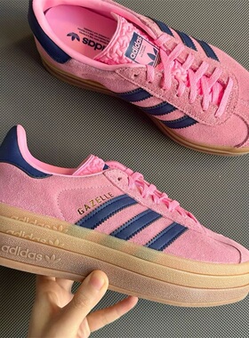 阿迪达斯三叶草男女鞋子2025春季新款厚底舒适增高休闲板鞋H06122