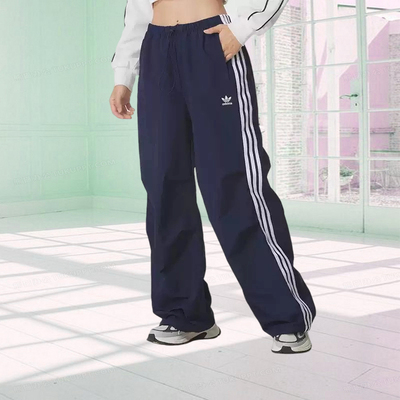 阿迪达斯三叶草女款裤子2025秋季新款舒适宽松阔腿运动长裤KF9614