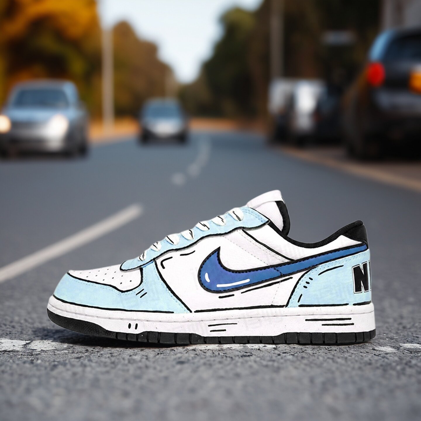 【球鞋定制】耐克 BIG NIKE LOW 冰屿漫行 男款低帮潮流休闲板鞋