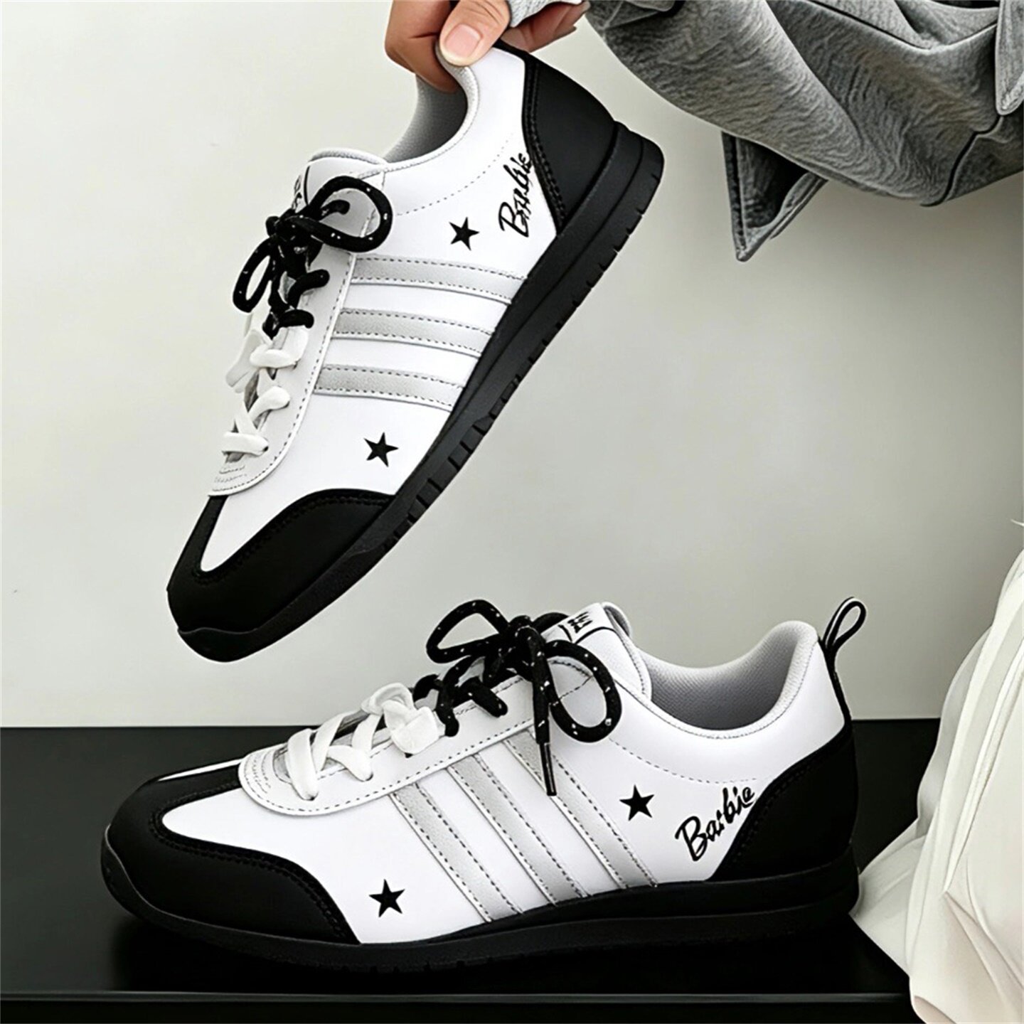 【球鞋定制】Adidas阿迪达斯女鞋 VS JOG 2.0 银白花卉三 低帮鞋
