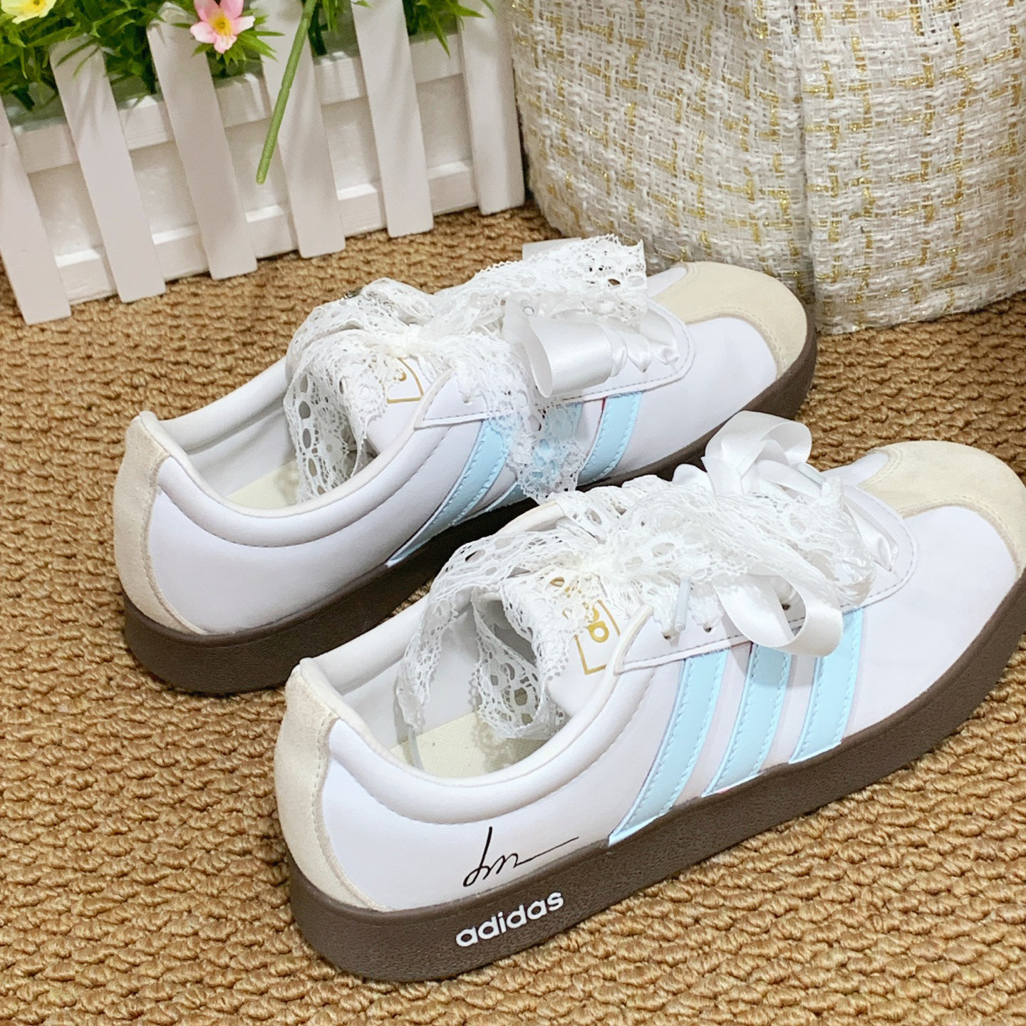 【球鞋定制】Adidas阿迪达斯 VL COURT 雪花 男女低帮潮流板鞋