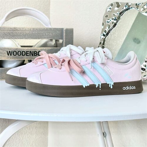 【球鞋定制】Adidas阿迪达斯男女鞋子 春水梨花 潮流百搭低帮板鞋