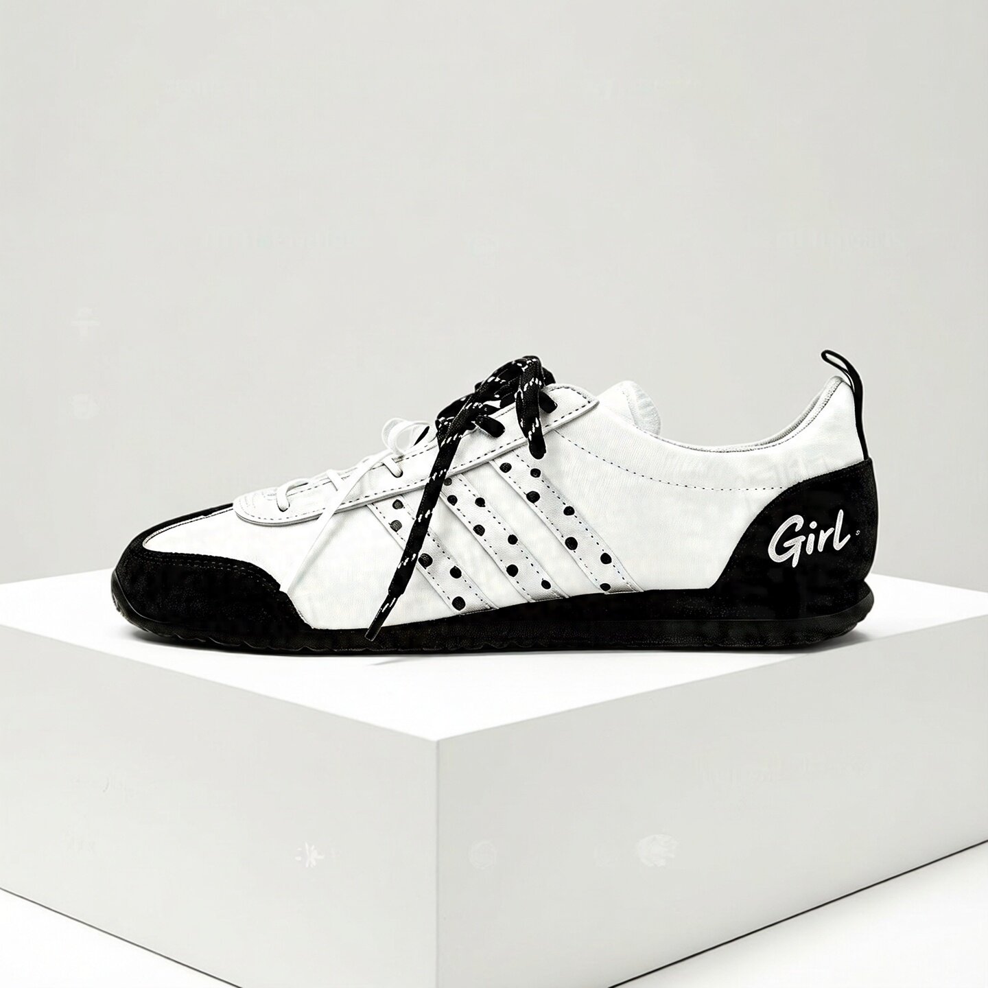 【球鞋定制】Adidas阿迪达斯女鞋子 VS JOG 2.0 黑白少女 低帮鞋