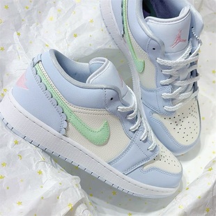 Nike耐克大童男女鞋2026春季新款AJ JORDAN 1低帮板鞋IB7113-403