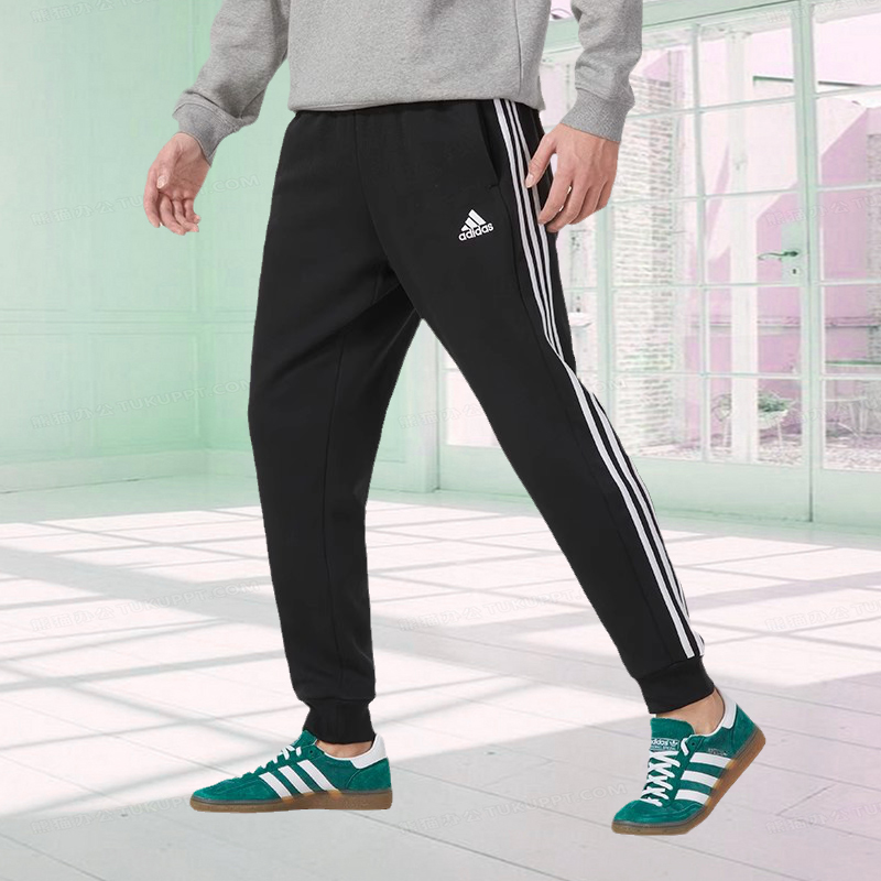 新款加绒保暖运动宽松束脚长裤