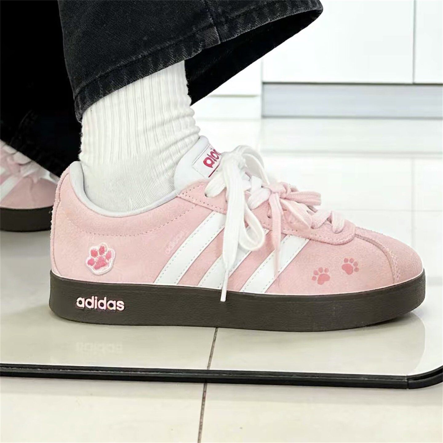 【球鞋定制】Adidas阿迪达斯男女鞋子 猫猫驾到 潮流百搭低帮板鞋