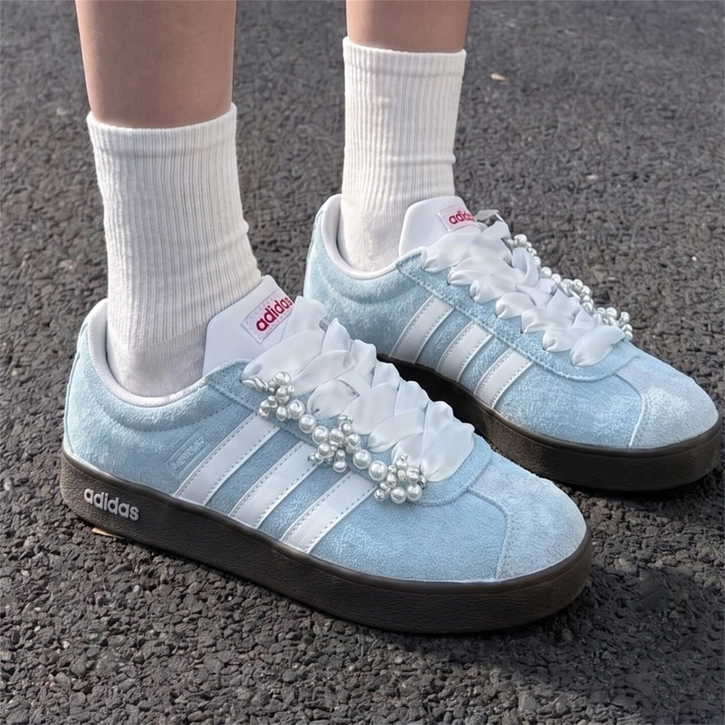 【球鞋定制】Adidas阿迪达斯男女鞋子 冰雪奇缘 休闲百搭低帮板鞋