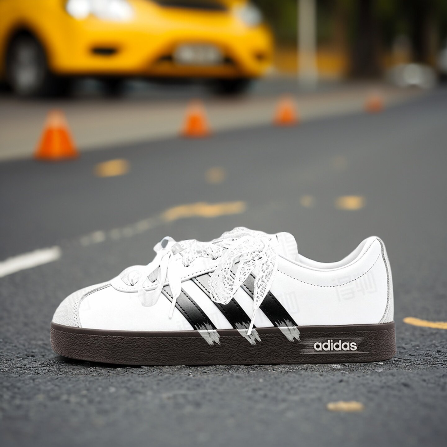 【球鞋定制】Adidas阿迪达斯 VL COURT 复古可可 男女款低帮板鞋
