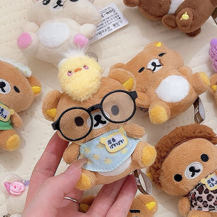 可爱开心熊手玉店长系列名古屋熊妹熊哥毛绒挂件情侣闺蜜包包挂件