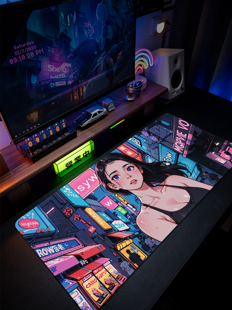 鼠标垫超大动漫电脑桌垫游戏键盘垫二次元大鼠标垫电竞加厚鼠标垫
