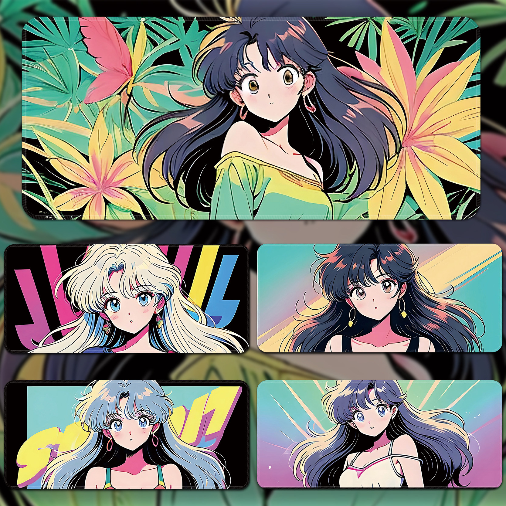 美少女战士笔记型电脑键盘加厚滑鼠垫超大电竞游戏专用家用锁边桌