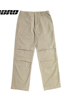 DLZ休闲裤美式显腿长水洗全棉斜纹板正抽绳立体剪裁工装长裤