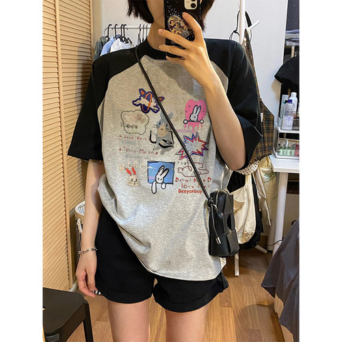 短袖t恤女2026新款插肩袖上衣