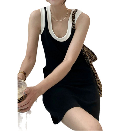 背心裙夏女无袖修身吊带连衣裙