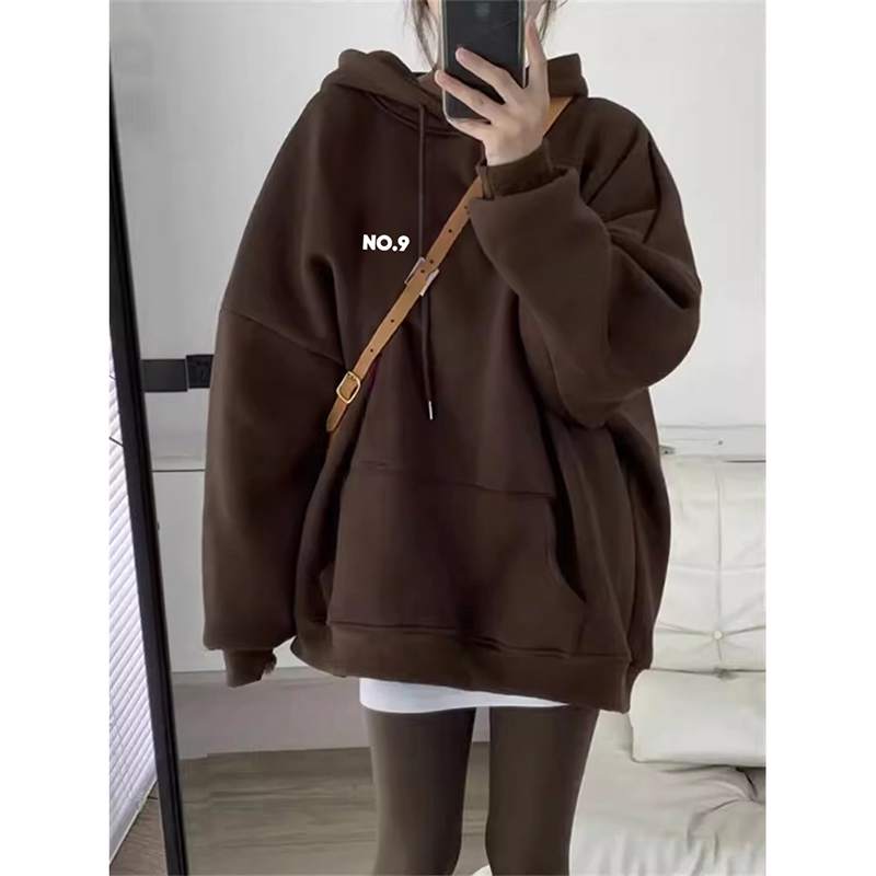 卫衣女秋冬款美拉德穿搭加绒连帽