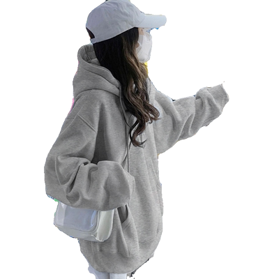 连帽慵懒风大码女装宽松上衣