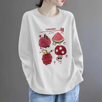 纯棉白t恤女长袖chic内搭打底衫