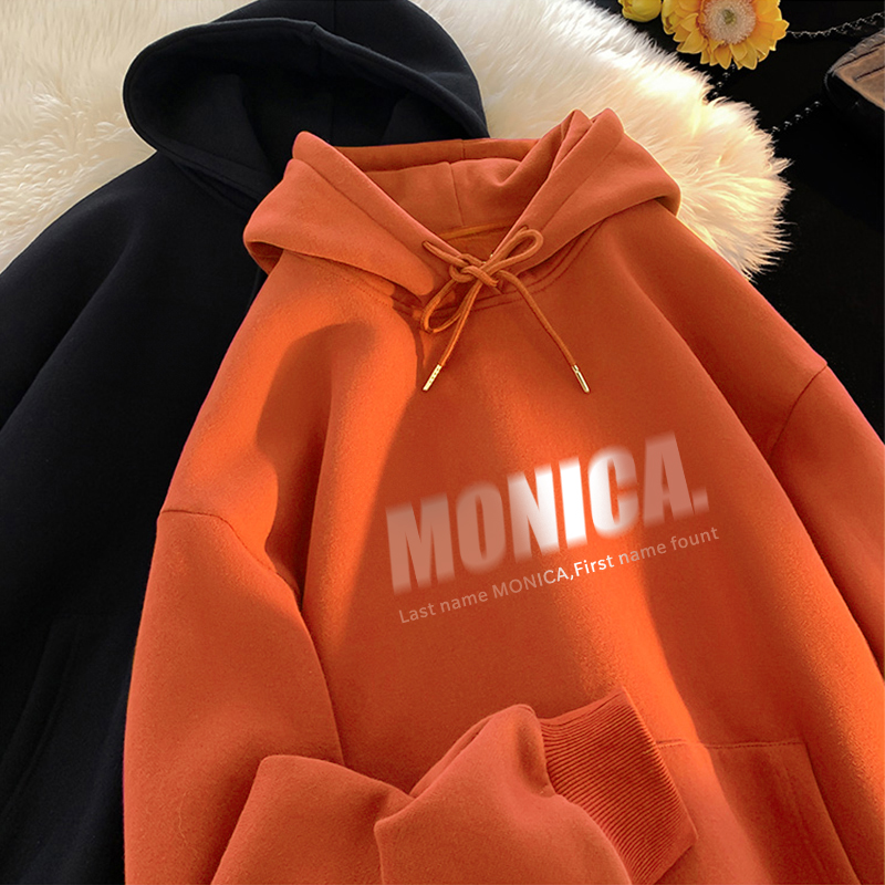 美式慵懒chic卫衣女秋冬款加绒