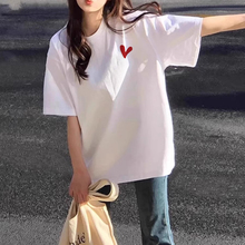 白色女t恤正肩短袖大码女胖mm宽松慵懒风纯白休闲夏季新款上衣服